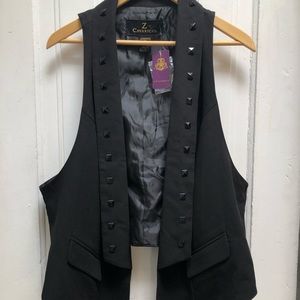 Z Cavaricci black Slouchy Vest with metal accents
